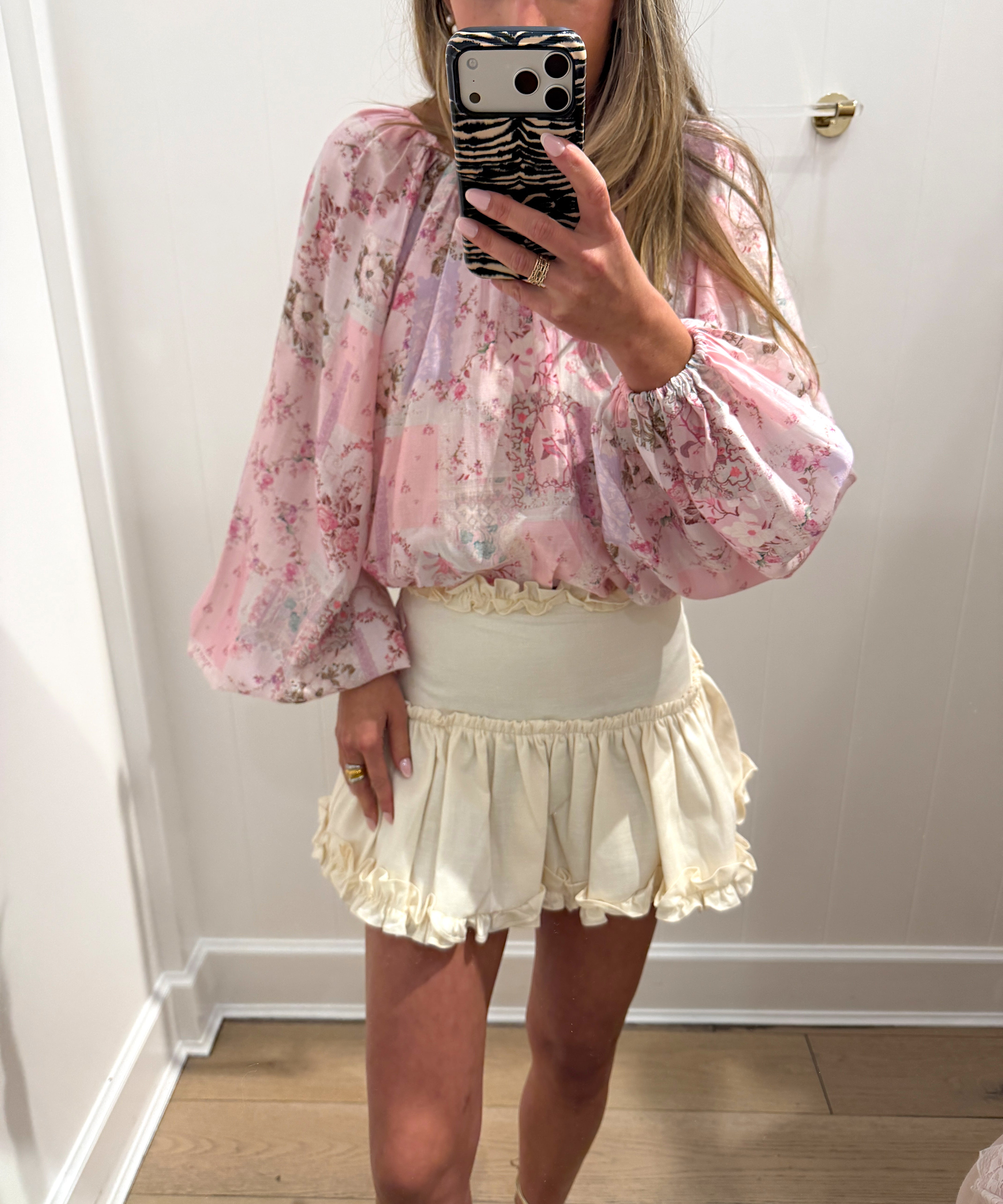 CREAM LINEN MINI SKIRT