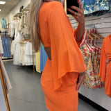 ORANGE CUTOUT DRESS