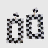 BLACK/ WHITE CHECKERED EARRINGS