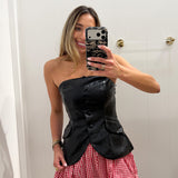 RED GINGHAM BUBBLE MINI SKIRT