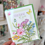 THINKING OF YOU FLORAL BUTTERFLIES CARD