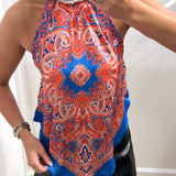 PAISLEY SCARF HALTER TOP