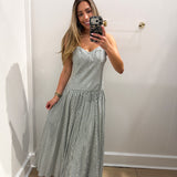 HUNTER GREEN CORSET MAXI DRESS