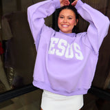 JESUS LAVENDER EMBROIDERED MOCK NECK