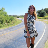 Black Embroidered Bubble Hem Set