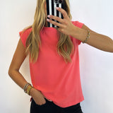 CORAL SHORT SLEEVE TOP