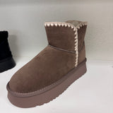 Mocha Stitched Platform Boot