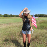 Black Vest Pleather Button Up Top