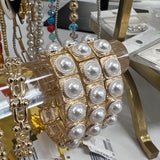 GOLD PEARL STRETCH BRACELET