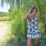 Black Embroidered Bubble Hem Set