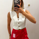 LBK WHITE BUTTON TOP