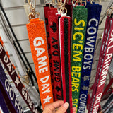 RED + BLACK SHINY BEADED PURSE STRAP