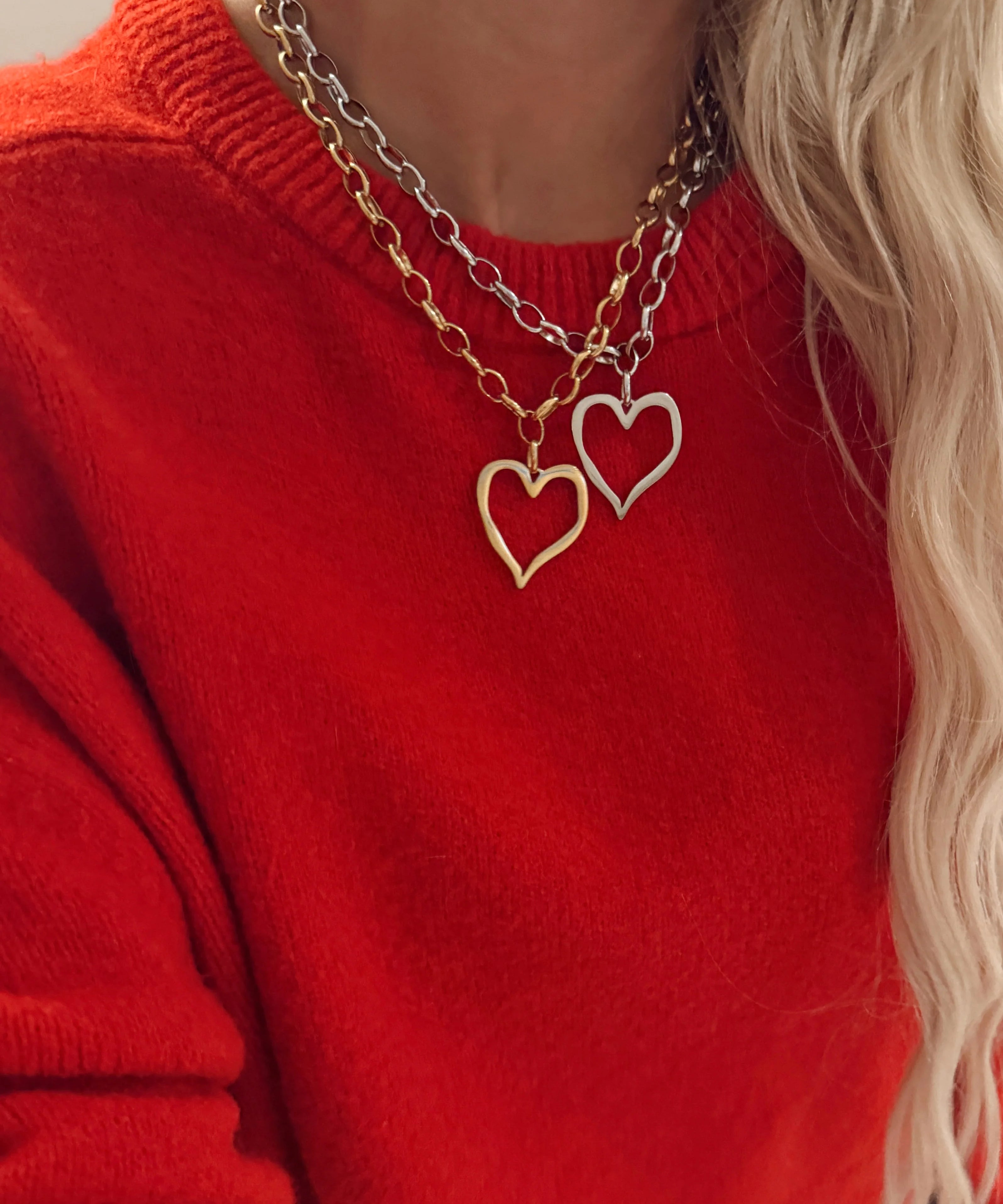 LARGE OPEN HEART NECKLACE