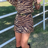 ANIMAL PRINT SEUEDE SET (size medium left)