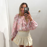CREAM LINEN MINI SKIRT