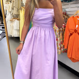 Lavender Runched Maxi Dress