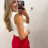 LBK WHITE BUTTON TOP