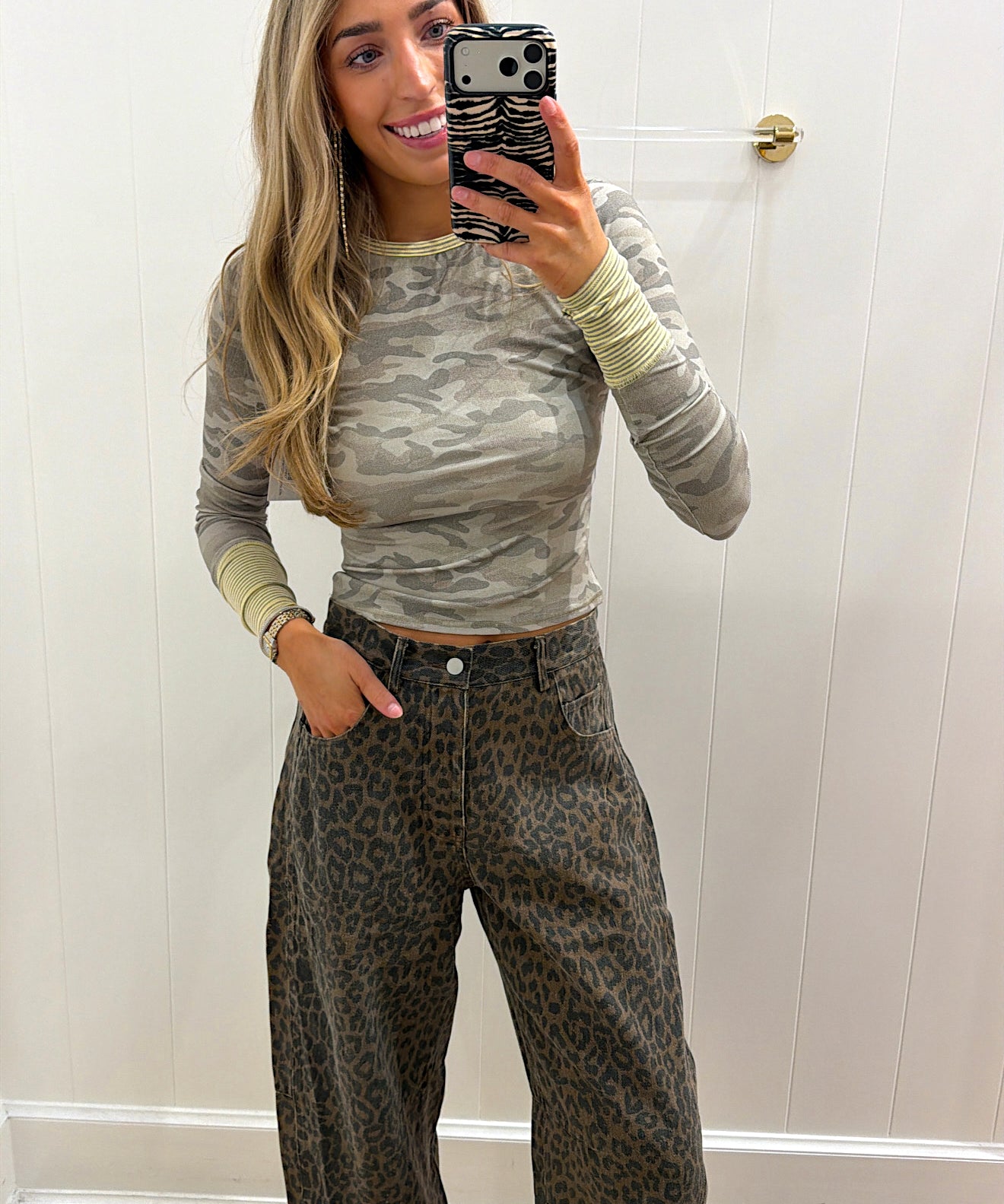 LBK CAMO WASH LONG SLEEVE TOP