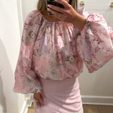 PINK BECCA LACE CHIFFON MINI SKIRT