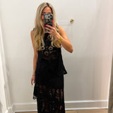 LBK BLACK ASYMMETRIC CROCHET SET