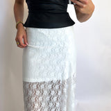 IVORY LACE MAXI SKIRT