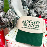 Naughty or Nice? Don't Care - Green Vintage Trucker Hat