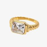 Baguette Emerald Ring - waterproof
