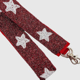 MAROON + WHITE STAR BEADED STRAP