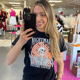 NIGHTMARE BEFORE COFFEE GRAPHIC TEE (SIZE SMALL LEFT)
