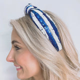 BLUE/ WHITE SEQUIN HEADBAND