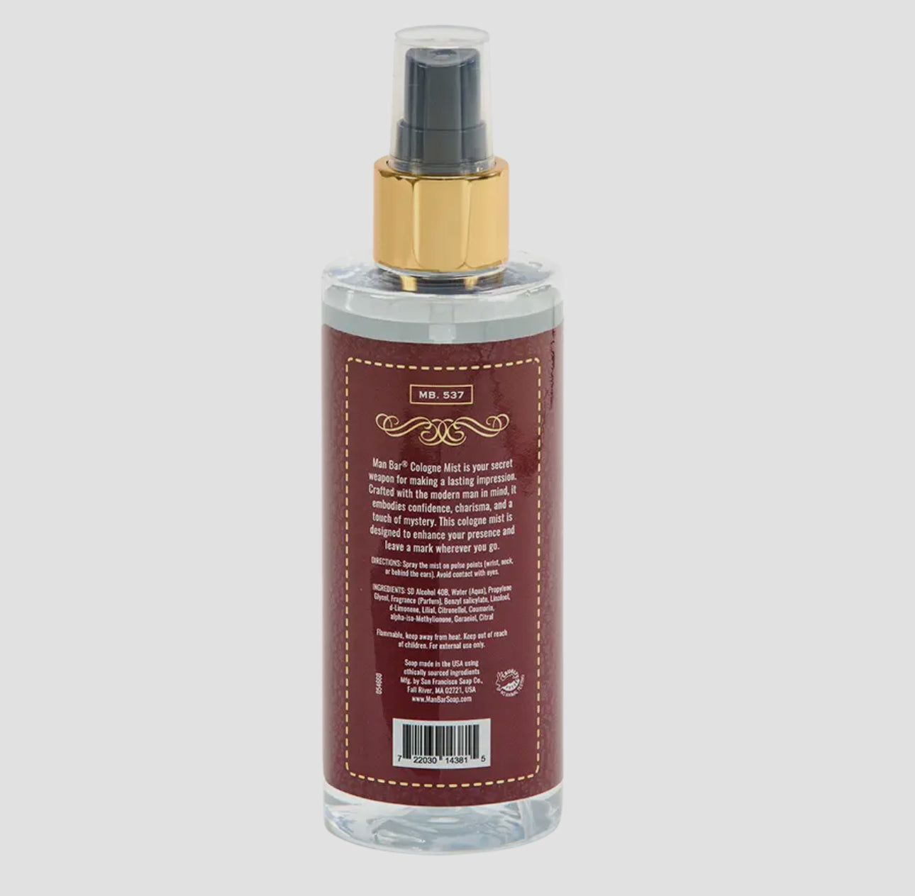 MAN BAR COLOGNE MIST EXOTIC MUSK  & SANDALWOOD