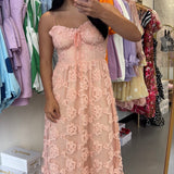 PINK FLORAL ROMANTIC MAXI DRESS