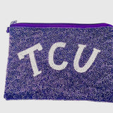 TCU BEADED POUCH