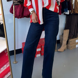 Red / White Stripe Button Down Top