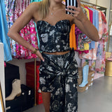 SILVER FLORAL PRINTED JACQUARD BOW SET