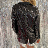 BLACK SEQUIN BLAZER (size large left)