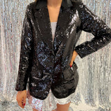 BLACK SEQUIN BLAZER (size large left)