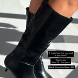 Black Kitten Heel Boots