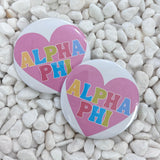 ALPHA PHI HEART BUTTON