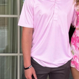 SEMI SPREAD COLLAR POLO PINK GINGHAM