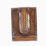 AMERICAN BISON TOOLED MONEY CLIP CARD CASE