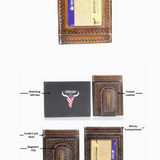 AMERICAN BISON TOOLED MONEY CLIP CARD CASE