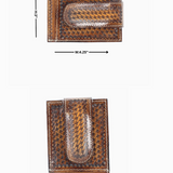 AMERICAN BISON TOOLED MONEY CLIP CARD CASE