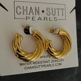 GOLD CHUNKY TWIST HOOPS