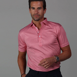 SEMI SPREAD COLLAR POLO RED GINGHAM