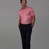 SEMI SPREAD COLLAR POLO RED GINGHAM