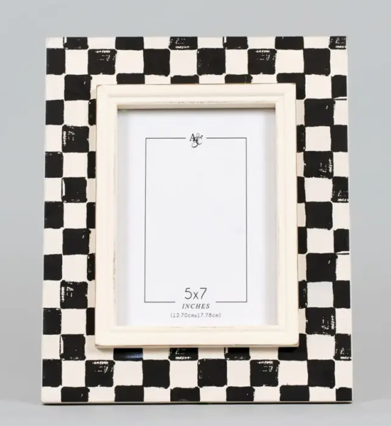 9" x 11" CHECKERED WOOD PHOTO FRAME