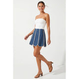 Shell Panel Linen Skort: Off White / M