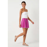 Shell Panel Linen Skort: Off White / L