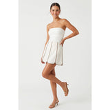 Shell Panel Linen Skort: Off White / L